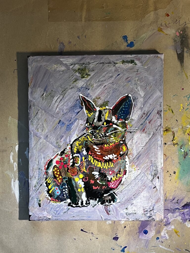 原画　F3「占い好きな猫」