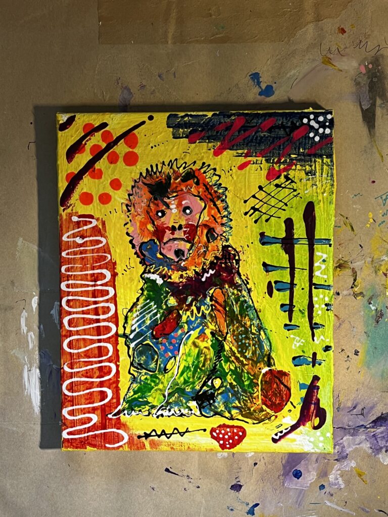 原画　F3「迷子の迷子のお猿さん」